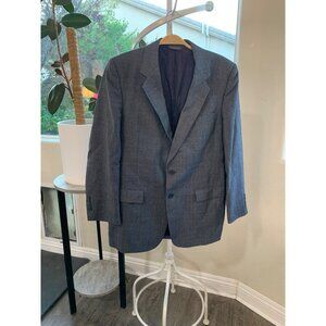 90s VTG Size 40R Christian Dior Wool Plaid Blue Sports Coat 2 Button USA 6861